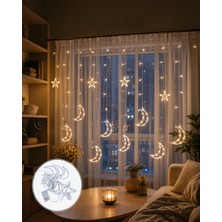 Prizli Yıldız Ay Perde LED Işık 126 LED