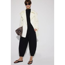 Touche Prive Beli Lastikli Gabardin Balon Pantolon