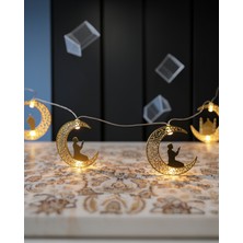 LED Peri Işığı Secde Eden Adam Silüetli Ay Formu