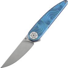 Kansept Symétrix | Girdap Desenli Mavi-Mor Eloksallı Titanyum Sap | Cpm S35VN Çelik Çakı | K2141A4
