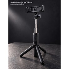 Yatay ve Dikey Çekime Uygun Döner Başlıklı Katlanabilir Selfie Çubuğu - Lisinya