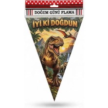 Cadde Süs Jurassic World Temalı Flama Seti 9 Bayrak