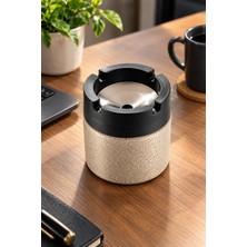 Dovi Home Dekoratif Kaplamalı Cam Küllük Bej – Metal Hazneli, 4 Bölmeli
