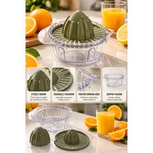 Dovi Home 2 Başlıklı Limon Sıkacağı, Süzgeçli, Şeffaf Hazneli Limon ve Narenciye Sıkacağı