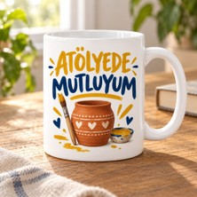 Ulu Pazarlama Atölyede Mutluyum Tasarımlı Porselen Kupa - Model 331