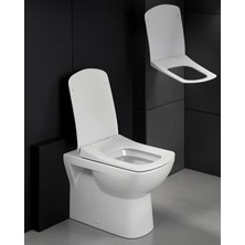 Kare Slim Klozet Kapağı Sessiz Kapanma