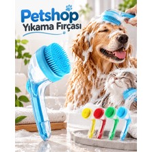 Köpek ve Kedi Yıkama Fırçası Şampuan Bölmeli Silikon Uçlu Pratik Banyo ve Temizlik Aparatı