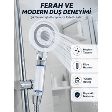 Mineral Taşlı Filtreli Duş Başlığı Güçlü Su Basınçlı Banyo Başlığı
