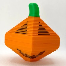 3D Baskı Balkabağı Altıgen Fidget Çift Taraflı Cadılar Bayramı Stres Oyuncağı Turuncu Yeşil