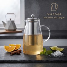 Unbranded Paslanmaz Çelik Filtreli Cam Detoks ve Içecek Sürahisi (1500 Ml)