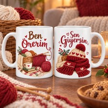 Ulu Pazarlama Ben Örerim / Sen Giyersin 2'li Porselen Kupa Seti - Model 449