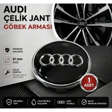 Memo Digital Universal Audi Jant Göbek Arması 61 mm Siyah 1 Adet