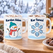 Ulu Pazarlama Kardan Adam ve Kar Tanesi 2'li Porselen Kupa Seti - Model 401