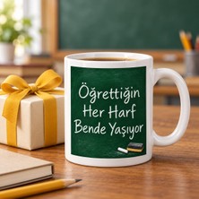 Ulu Pazarlama Öğrettiğin Her Harf Bende Yaşıyor Tasarımlı Porselen Kupa - Model 371