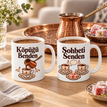 Ulu Pazarlama Köpüğü Benden Sohbeti Senden 2'li Porselen Kupa Seti - Model 389