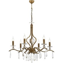 Prime AV-60394-6E Eskitme Kaplama Klasik Avize E14 Metal Kristal 80CM