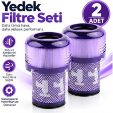 Die Grup Dyson V12 Detect Slim Dikey Süpürge ile Uyumlu 2'li Filtre