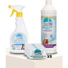 Pısy & Pısy Evcil Hayvan Temizlik Seti 2 (Vegan ve Hipoalerjenik Yüzey Temizleyici, Leke Çıkarıcı ve Islak Mendil)