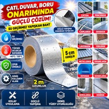 NW NessiWorld 2 mt Yüksek Sıcaklık Dayanan Su Geçirmez Çatı  Duvar Çatlak Onarıcı Yapışkan Bant Folyo 5 cm