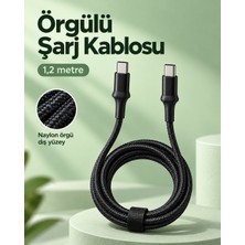 sbodurhome Type C To Type C LED Işıklı Şarj Kablosu 1,2 Metre