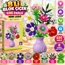 NW NessiWorld BIG0V092 8'li Blok Çiçek 696 Parça Mini