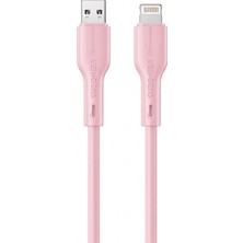 Ven-Dens VD-DC23L Usb-A To Lightning Şarj ve Veri Kablosu, 2,4 A, 1 Metre, Esnek Tpe Kaplama, Pembe