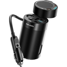 Ven-Dens VD-CC024 200W Maksimum Toplam Çıkışlı Araç Invertörü, 12–24V Giriş, 200–240V 150W Ac Priz, 12V Dc Çıkış, USB ve Type-C Hızlı Şarj, Dahili Type-C Kablo