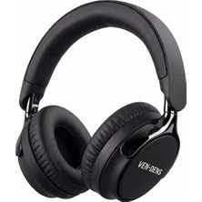Ven-Dens VD-HP016 Bluetooth 5.4 Kablosuz Kulak Üstü Kulaklık, 40 mm Sürücü, Katlanabilir, 32 Saate Kadar Kullanım, Siyah