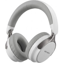 Ven-Dens VD-HP016 Bluetooth 5.4 Kablosuz Kulak Üstü Kulaklık, 40 mm Sürücü, Katlanabilir, 32 Saate Kadar Kullanım, Gri - Beyaz