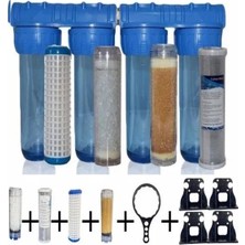 Ropurewater Gökay Su Arıtma Daire Bina Sayaç Girişi 4 Aşama Arıtma Seti 10" Ağır Kireç Önleyici Yumuşatma Sistemi