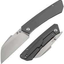 Kansept Contra | Gri Eloksallı Titanyum Sap | Saten S90V Çelik Çakı | K1139A1