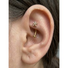 Kurukafa Gift Beşyaprak Çiçek Figürlü Çelik Rook Piercing