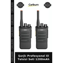 Carlburn Şarjlı Profesyonel El Telsizi Seti 1200MAH Ekipman Set Haberleşme