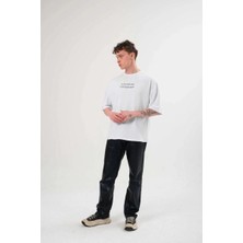 Marchè Bien Erkek Baskılı T-Shirt Kısa Kol Bisiklet Yaka Regular Fit Rahat Kalıp Günlük Tişört - Beyaz