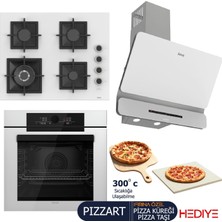 Ferre Pızzart-Steamart-Fryart-Sılentart Serisi Beyaz Set (SC406-WFA + QEP65CB +D081-SA ) - Döküm Izgara-65 cm