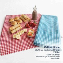 Beslenme Örtüsü 50×70 cm Mavi Kırmızı Pötikare Kareli Çok Amaçlı Yiyecek Örtüsü