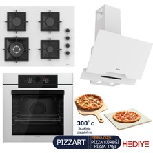 Ferre Pızzart-Steamart-Fryart-Sılentart Serisi Beyaz Set (SC406-WFA + QEP65CB +D064-SA ) - Döküm Izgara-65 cm