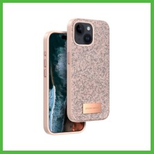 Bezos Onegif iPhone 15 Uyumlu Bright Simli Kapak - Pembe Arz