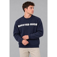 Stil Kombin Yarım Oversize Baskılı Kışlık Kazak Dp 16651_10071