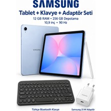 Samsung S10FE 10,9 Inç 12 GB Ram 256 GB Mavi Wi-Fi Tablet S Pen Dahil + Logitech Türkçe Bluetooth Klavye + 25 W Adaptör