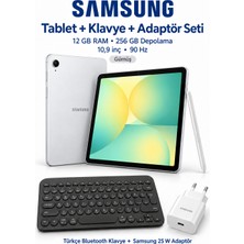 Samsung S10FE 10,9 Inç 12 GB Ram 256 GB Mavi Wi-Fi Tablet S Pen Dahil + Logitech Türkçe Bluetooth Klavye + 25 W Adaptör