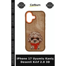 Carlburn iPhone 17 Uyumlu Kaniş Desenli Kılıf 2.0 3D Tuşlu Gözlü Nakışlı