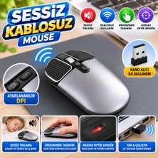TKÇ Sessiz Kablosuz Mouse – Wireless Optik Mouse, Sessiz Tıklama, Ergonomik Tasarım Ab