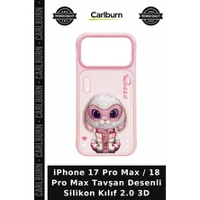 Carlburn iPhone 17 Pro Max / 18 Pro Max Tavşan Desenli Silikon Kılıf 2.0 3D Koruma Kabı