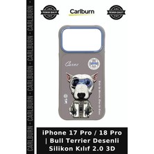 Carlburn iPhone 17 Pro / 18 Pro | Bull Terrier Desenli Silikon Kılıf 2.0 3D Tarz Koruyucu Işlemeli