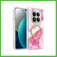 Bezos Onegif Redmi Note 15 Pro Plus 5g Uyumlu Lotus Simli Magsafe Kapak - Pembe Arz