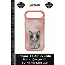 Carlburn iPhone 17 Air Uyumlu Metal Çerçeveli 3D Nakış Kılıf 2.0 Günlük Modern Büyük Gözlü