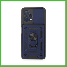 Bezos Redmi Note 12 5g Uyumlu Kılıf Pars Lens Yüzüklü Silikon - Lacivert Arz