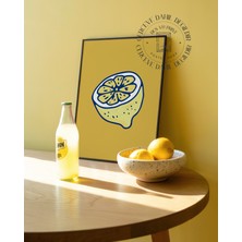 Des Vu Print Limon Posteri, Sarı Mutfak Temalı Çerçevesiz Poster