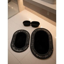 Senza Atelier Lüks  Peluş Dokulu Paspas Takımı ve 2’li Sepet